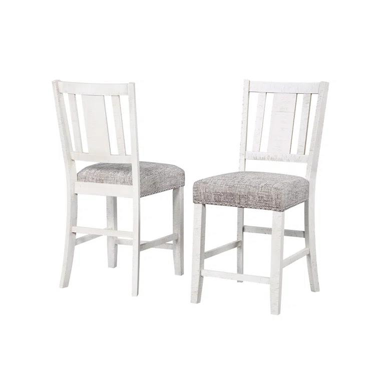 6 Chairs and an expandable Table in white wash finish